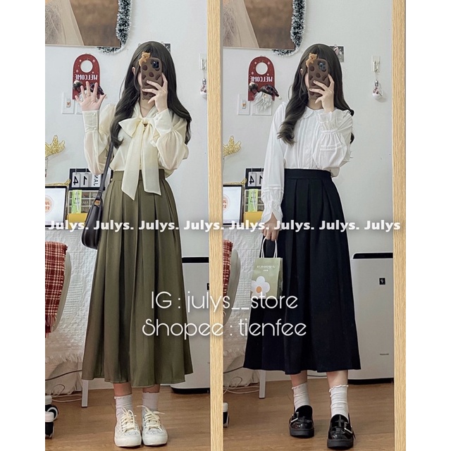 Chân váy vitex xếp ly to dáng dài (ảnh thật shop chụp kèm video)