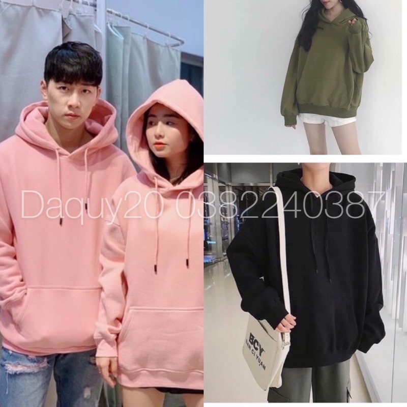 áo Hodie nỉ trơn UNISEX mũ hai lớp⚡️FREESHIP EXTRA⚡️áo Hodie nỉ ngoại hotren