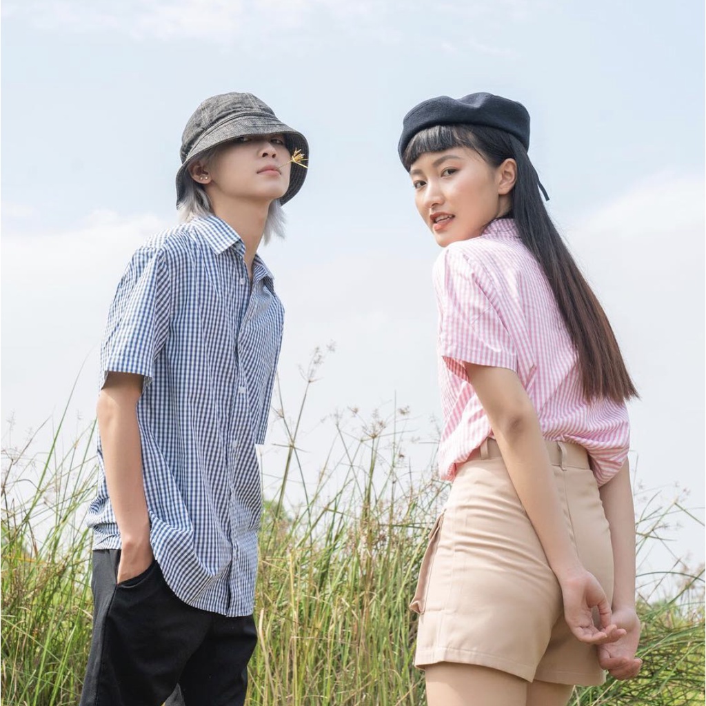 Usthebasic - Áo sơ mi Unisex Gingham