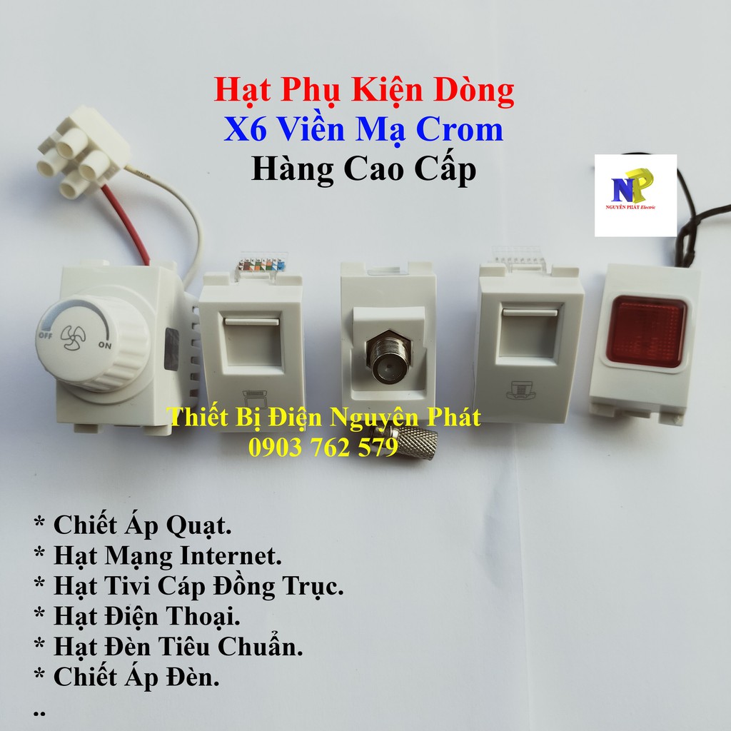 [ELITON] Hạt Phụ Kiện Dòng X6 Viền Mạ Crom - Hàng Cao Cấp