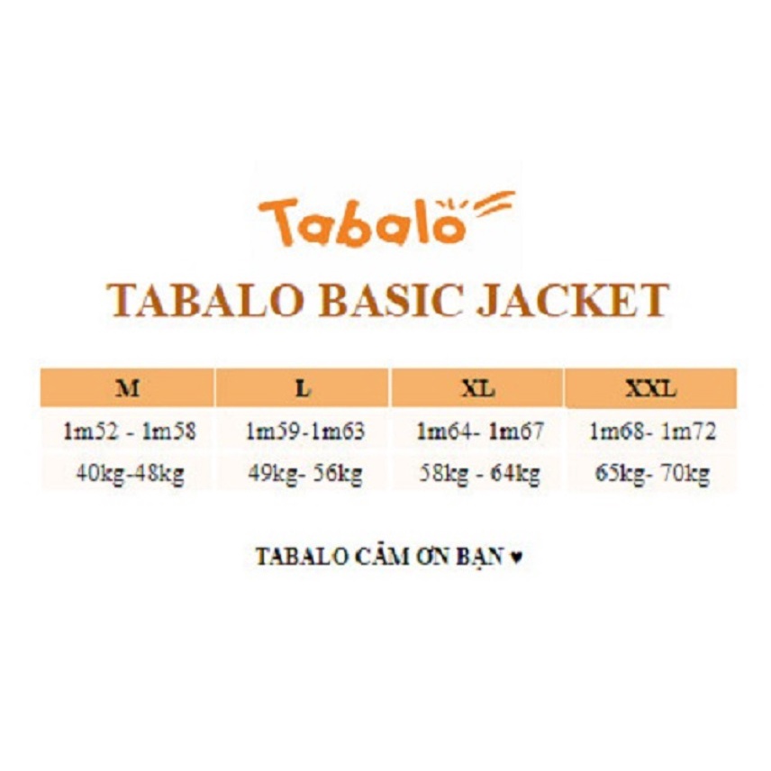 Áo Khoác Dã Ngoại Tabalo Basic - Chống Nước, Cản Bụi, Cản Gió