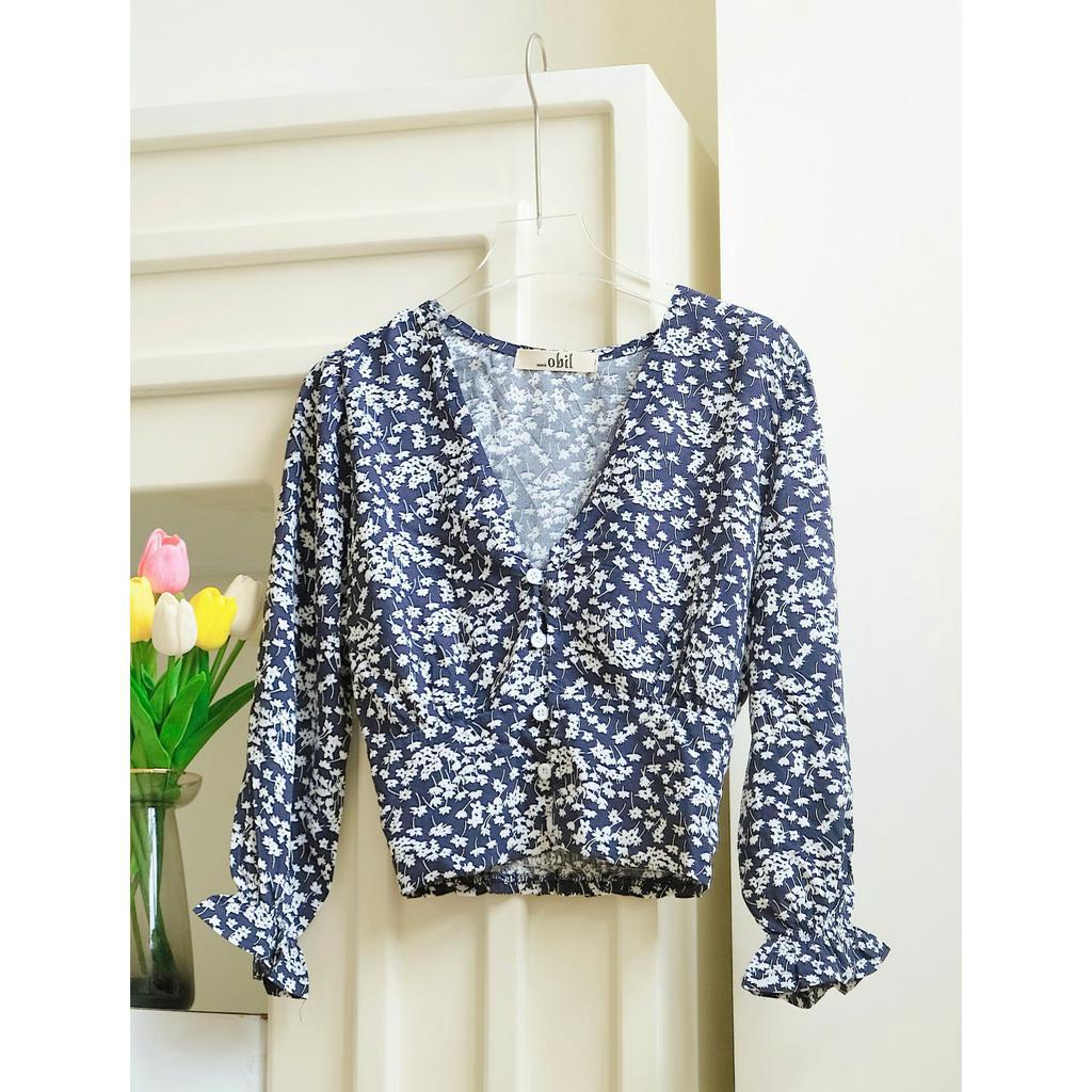 Áo Floral Croptop Hoa Nhí Kiểu Thời Trang