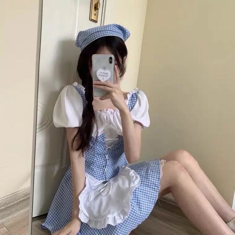 Set Lolita Cosplay Hầu Gái ( Tặng kèm khăn đội )