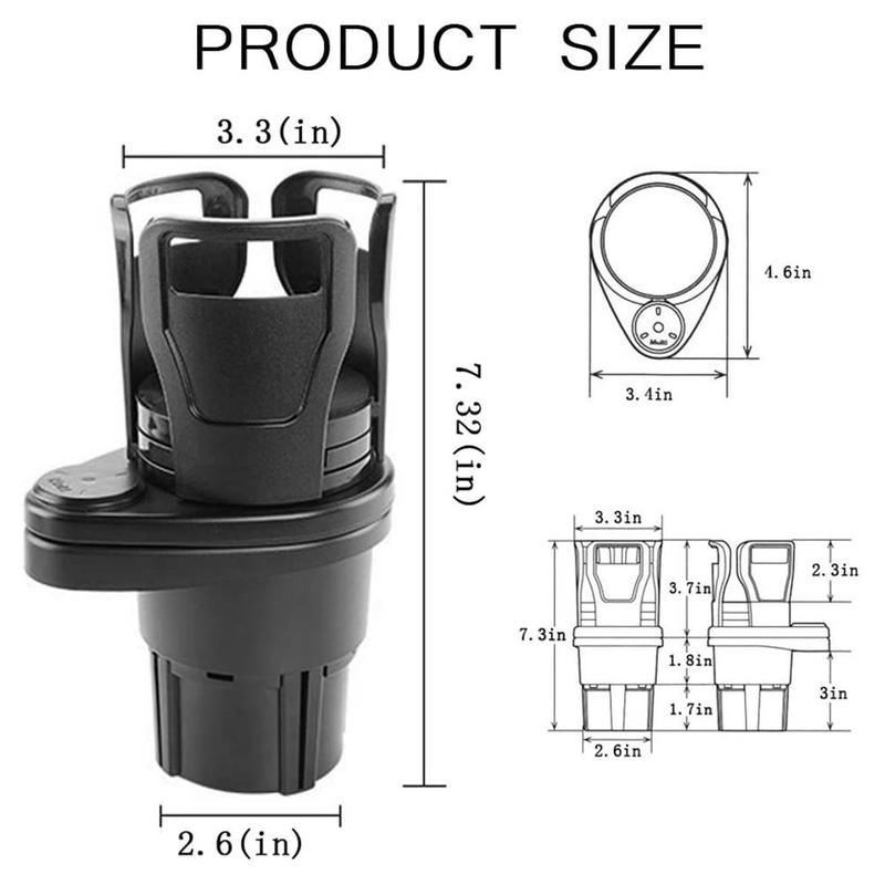 Giá Đỡ Chai Nước 2 Trong 1 Xoay 360 Độ Cho Xe Hơi