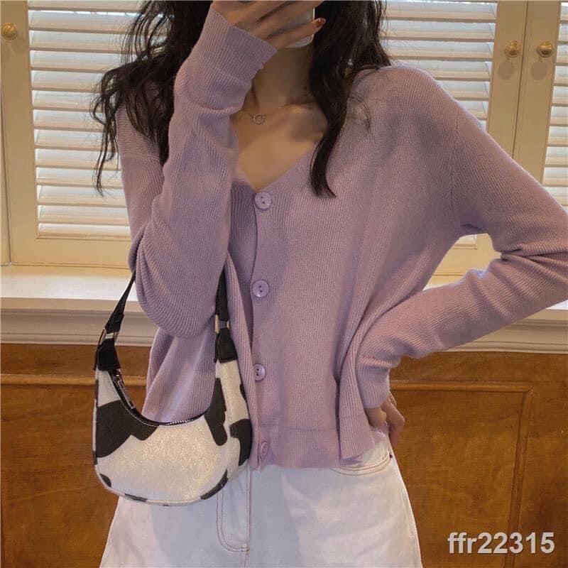 [Mã FAMARAL1 giảm 10K đơn 50K] ÁO CROPTOP NỮ KIỂU DÁNG TRẺ TRUNG , ÁO LEN NỮ DÀI TAY FORM ( 35-55KG)