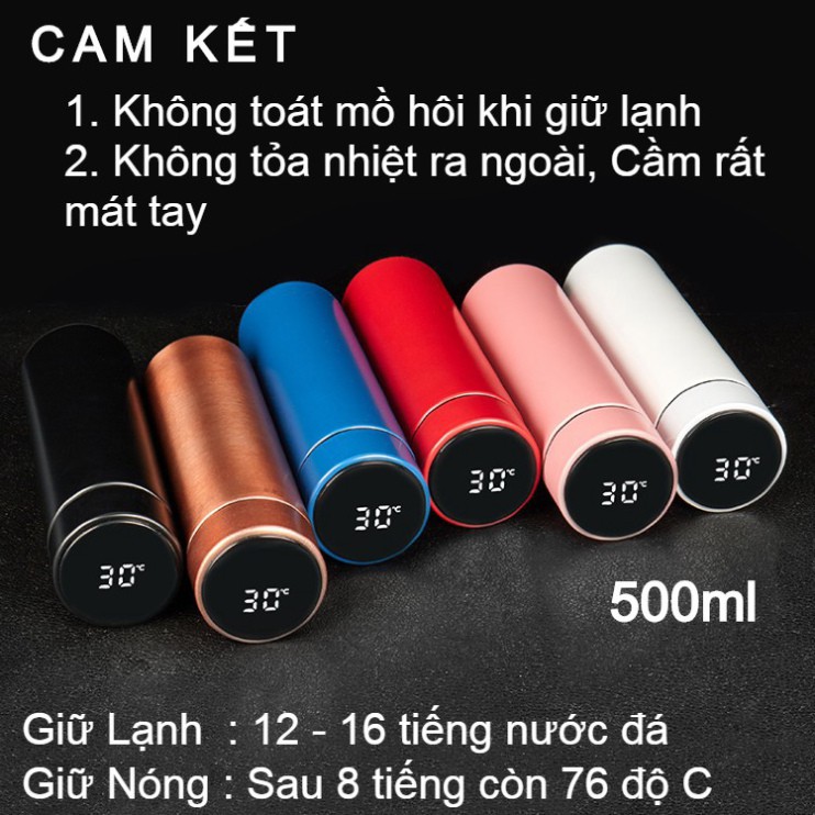 Bình biữ nhiệt nắp cảm ứng nhiệt độ 500ml Inox 304 cao cấp | BigBuy360 - bigbuy360.vn