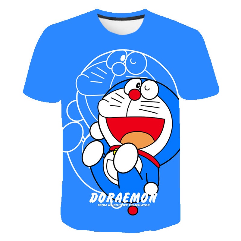 Áo Thun Tay Ngắn In Hình Doraemon 3D Dành Cho Trẻ Em