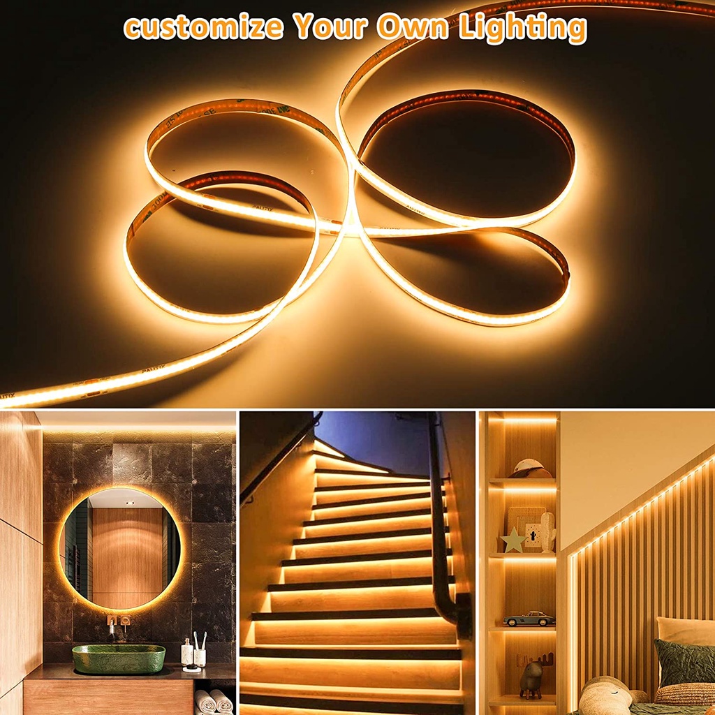 Thanh đèn LED COB 12V 252 LED/m OSIDEN điều khiển linh hoạt màu sắc ấm áp tiện dụng cho gia đình/ nhà bếp diy