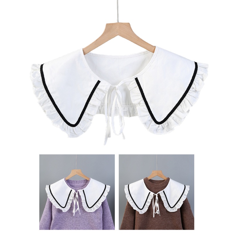 Cổ Áo Rời Cổ Bẻ Giả Khăn Choàng Màu Trắng Thời Trang Cho Nữ