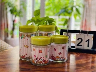 BỘ 4 HỦ THUỶ TINH RẤT ĐẸP