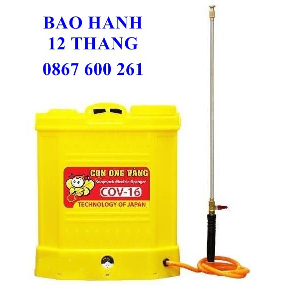 HOT! Bình Xịt Điện phun thuốc trừ sâu Con Ong Vàng COV 16D, Máy bơm thuốc khử trùng dùng acquy, bình xịt tưới cây