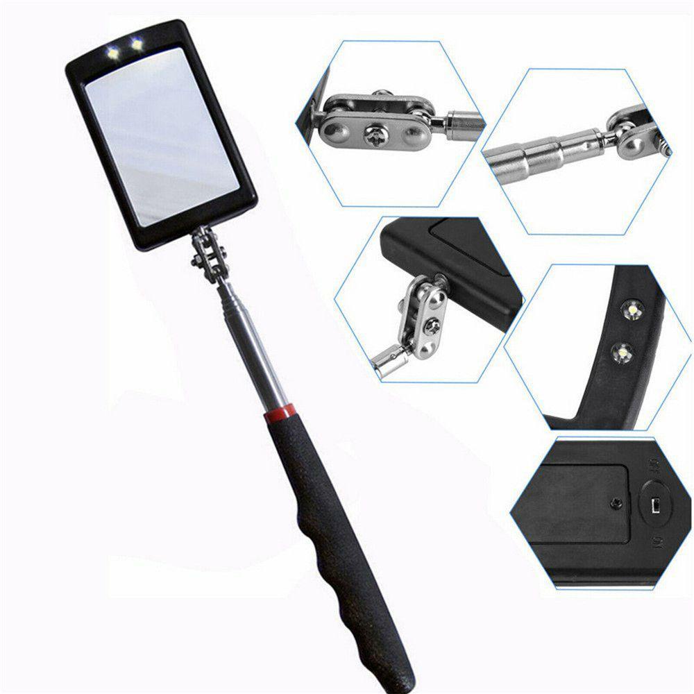 Gương Kiểm Tra Ánh Sáng FOREVER Light Mở Rộng 29-73cm 360° Gương Trang Điểm Xoay 2 Đèn LED Có Thể Thu Gọn Tiện Dụng
