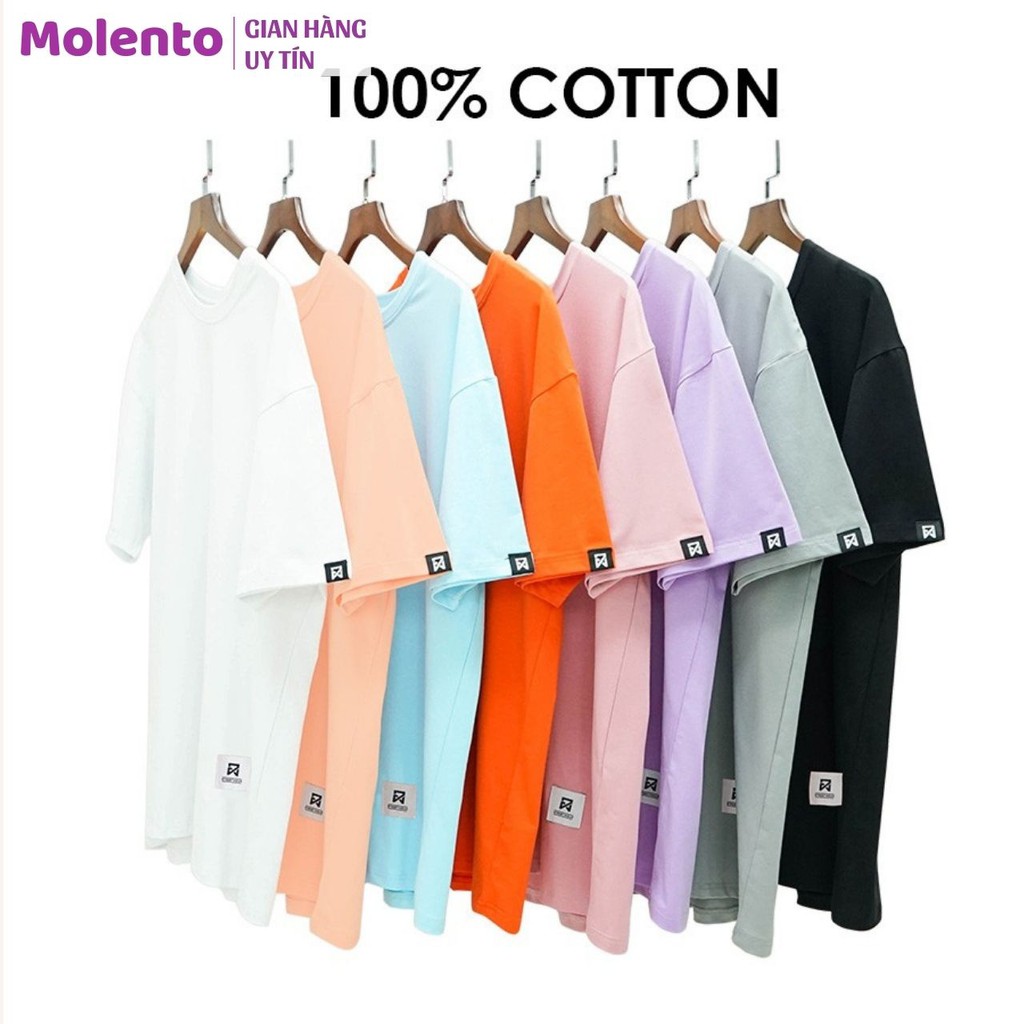 Áo thun unisex form rộng Molento áo phông nam nữ tay lỡ cổ tròn co giãn cao cấp 2021 - M14