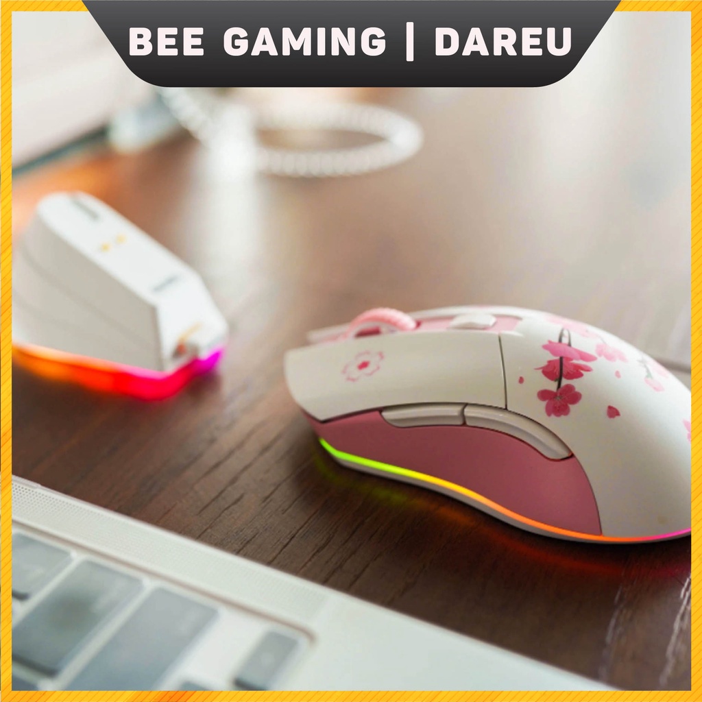 Chuột không dây Gaming DAREU - EM901x (Led super light / Kèm dock sạc nhanh / Siêu nhẹ 86g)