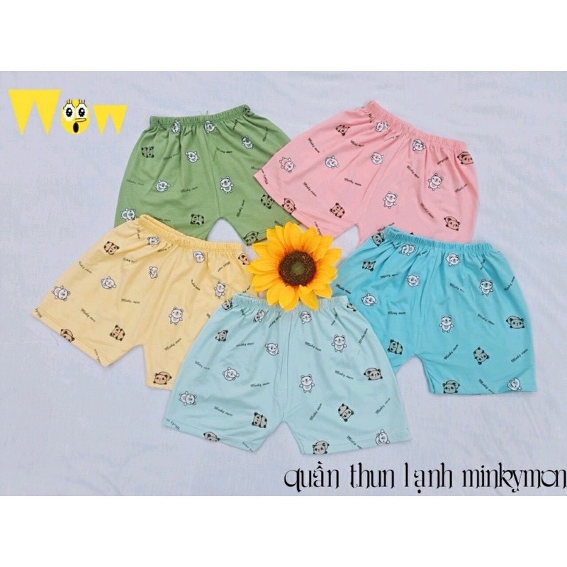 SET 5 Quần Đùi Thun Lạnh K.Woo Cực Mát Lịm Cho Bé 5-15kg