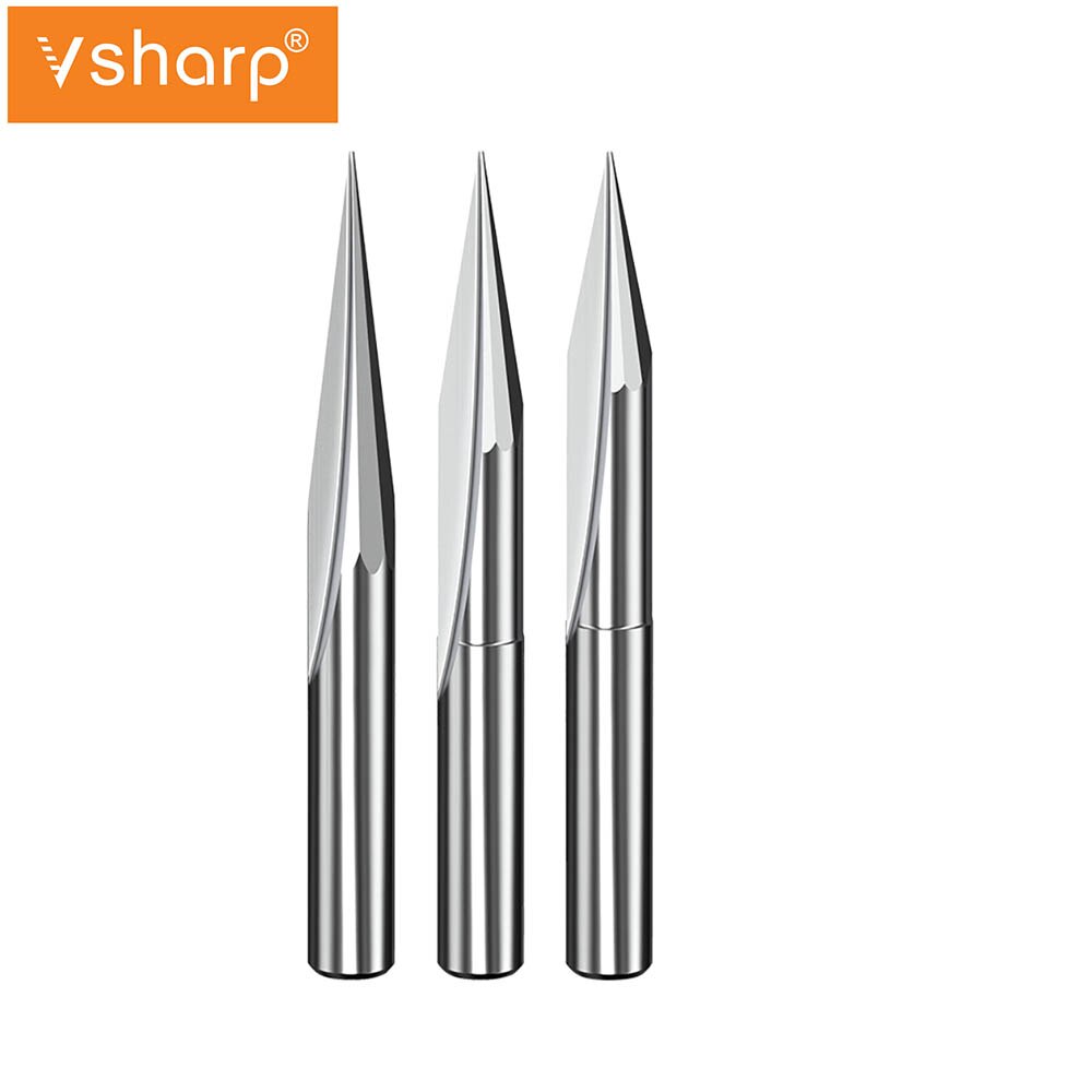 Vsharp Set 2 Mũi Phay Thẳng 6mm Lưỡi Dao Đôi Khắc Gỗ