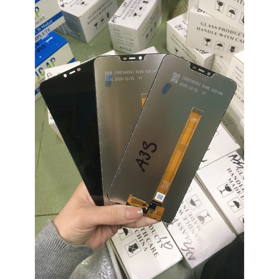 Màn Hình Oppo A3S 2018 / CPH1803 / CPH1805 / CPH1853 Chung Realme C1 - Nguyên Bộ Loại Có IC Tốt Nhất, Màu Đen