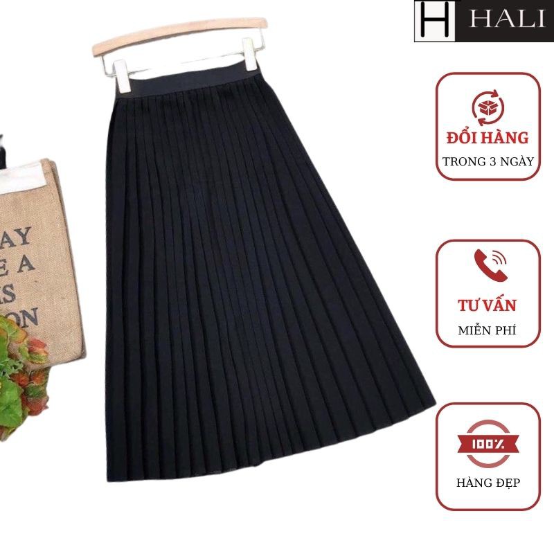 Chân váy xếp li dài, midi,xếp ly (FREESIZE) -CV291