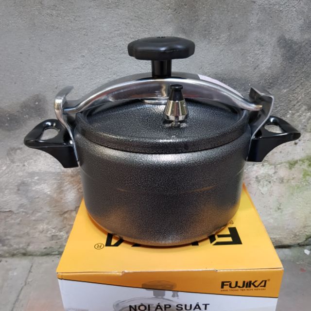 Nồi áp suất đun Bếp từ, Bếp gas Fujika / Media 4L-5L-7L Màu Đen, Bảo Hành 12 Tháng