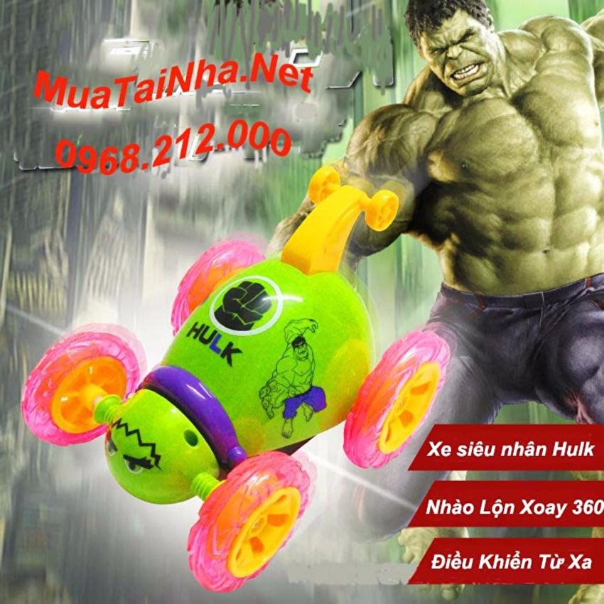 Xe nhào lộn xoay 360 độ siêu nhân Hulk điều khiển từ xa (Xanh)