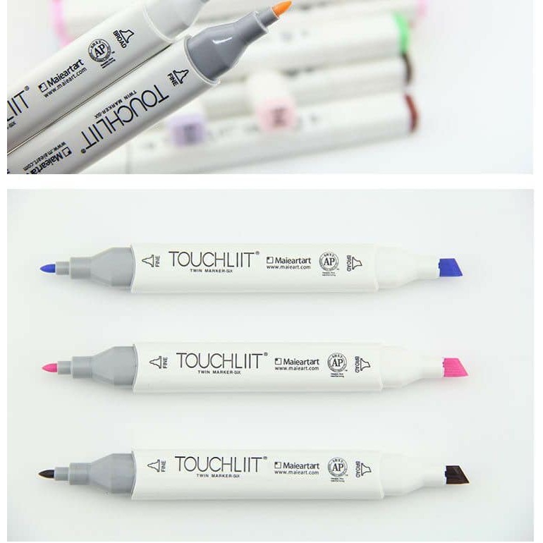 Bộ bút dạ Marker hai đầu Touch Liit 6, hộp nhựa 12/24/36/60 màu