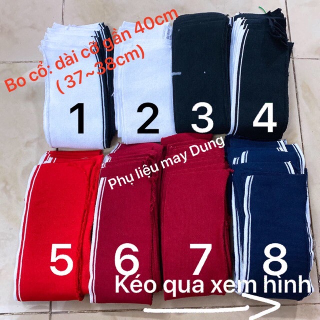 Bo cổ làm áo thun ( bo cổ có chất thun)rộng 9cm dài 37-38cm