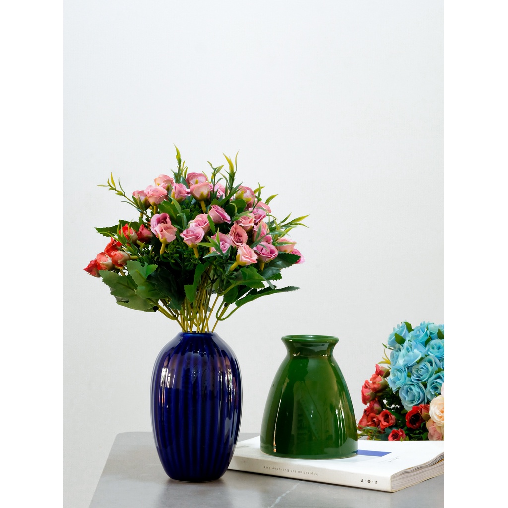 Bình lọ hoa sứ nhỏ Bát Tràng Minimalism nhiều kiểu, trang trí bàn làm việc, phòng khách. Bán kèm hoa khô