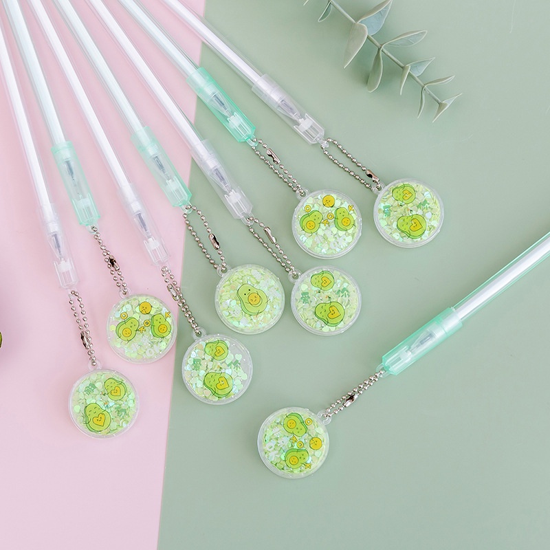 Set 12 Cây Bút Gel Tẩy Xóa Đươc nắp bút tòn ten dễ thương (mix nhiều mẫu)