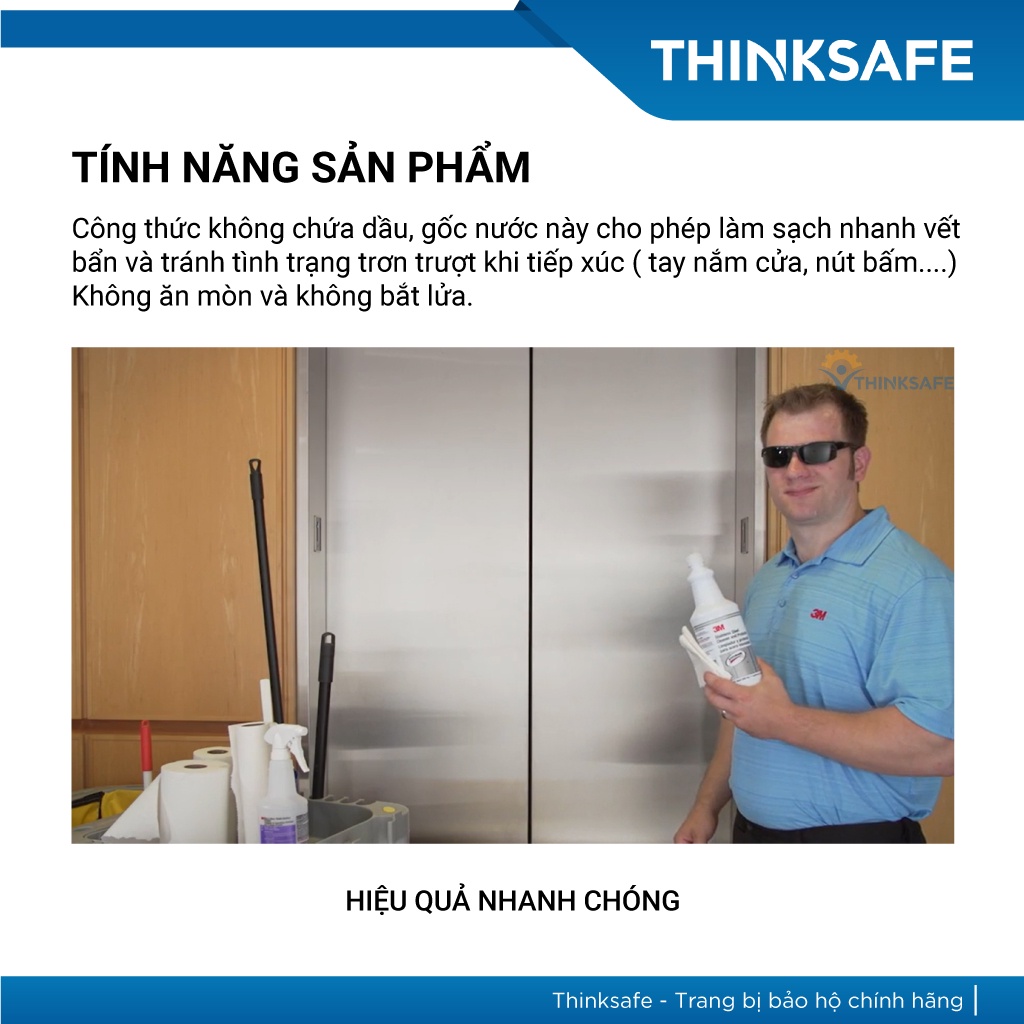 Dung dịch tẩy rửa bảo vệ Inox, thép không gỉ 3M Stainless Steel Cleaner and Protector Scotchgard 946ml - Thinksafe
