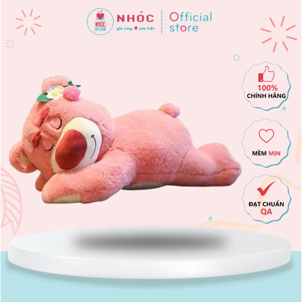 Thú Bông Gấu Dâu Lotso Toy Story Lông Xù Nằm Bông Cao Cấp - NHÓC