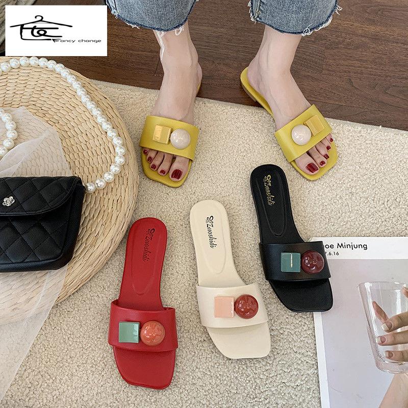 Dép Sandal Đế Bệt Thời Trang Mùa Hè Pháp Cho Nữ