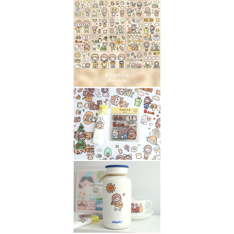 Hot 1 Miếng Sticker 2D chỉ 1K Siêu Dễ Thương Để Dán Bình Nước Sách Vở Sổ Sách Cực Xinh Phù Hợp Cho mọi người