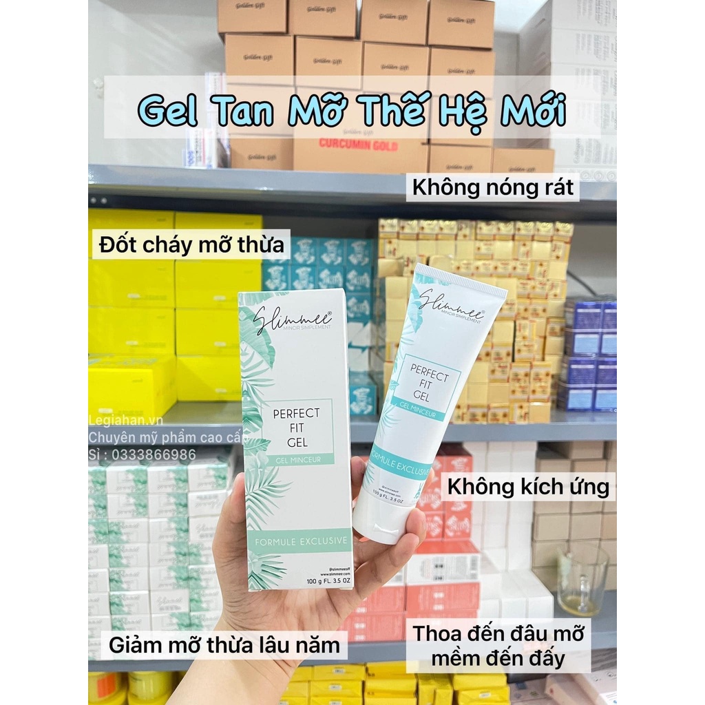 Gel Tan Mỡ Slimmee Perfect Fit Gel 100g Không Bêt Dính Không Nóng Rát An Toàn Cho Da