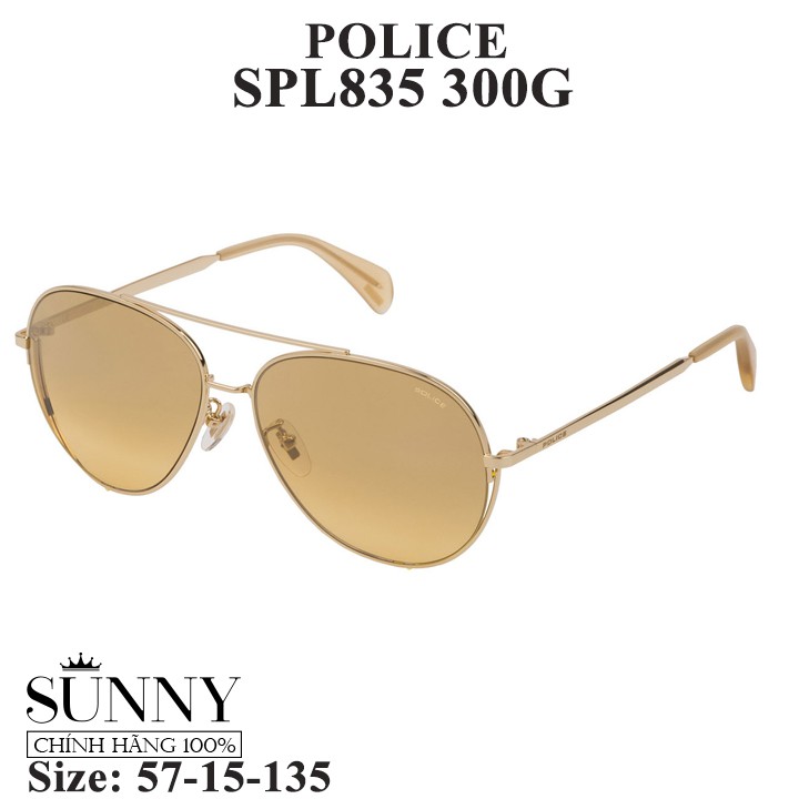 Kính mát chính hãng Police SPL835 màu sắc thời trang, thiết kế dễ đeo bảo vệ mắt