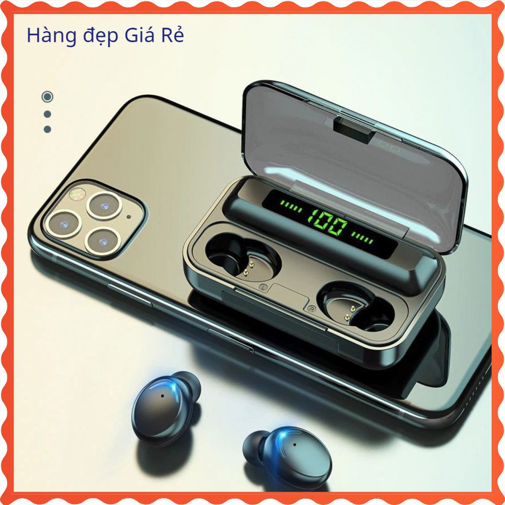 Tai Nghe Bluetooth Không Dây Nhét Tai 5.0 Amoi F9 Pro Nút Cảm Ứng Kiêm Sạc Pin Dự Phòng aresshop16