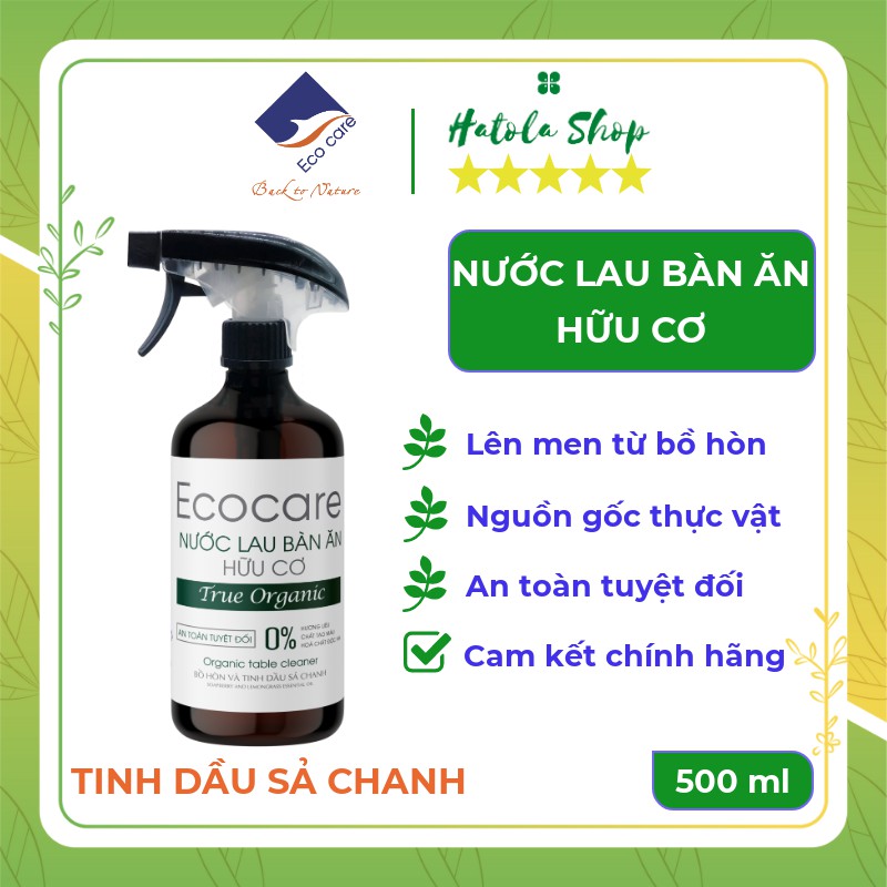 Nước Lau Bàn Ăn hữu cơ Bồ hòn Ecocare 500ml