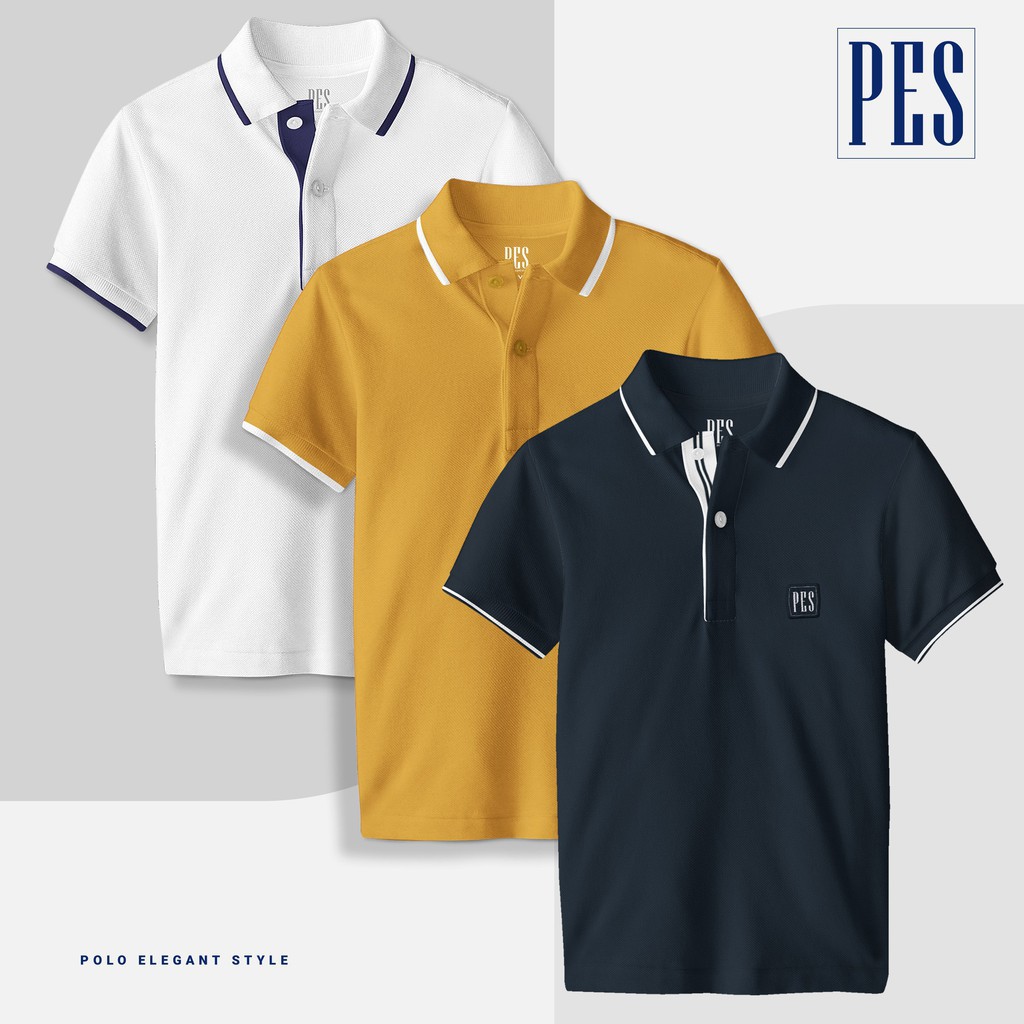 Áo thun Polo Pes Berry màu Vàng cổ bẻ vải cá sấu Cotton trẻ trung lịch lãm