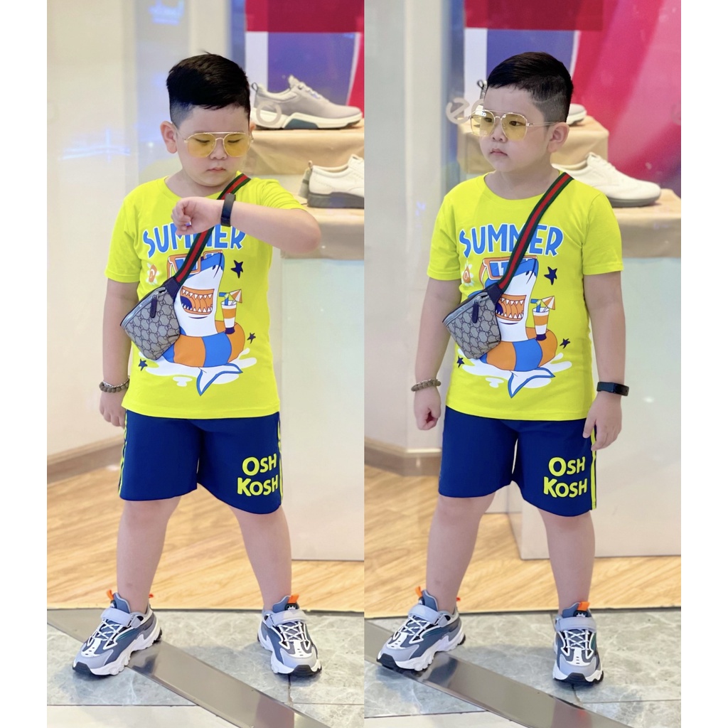 [XẢ KHO] Bộ Đồ Bé Trai 27-31 Kg Set Quần Áo Thời Trang Trẻ Em Cho Bé In Hoạt Hình Hot Trend Homie Kids TRSZ11