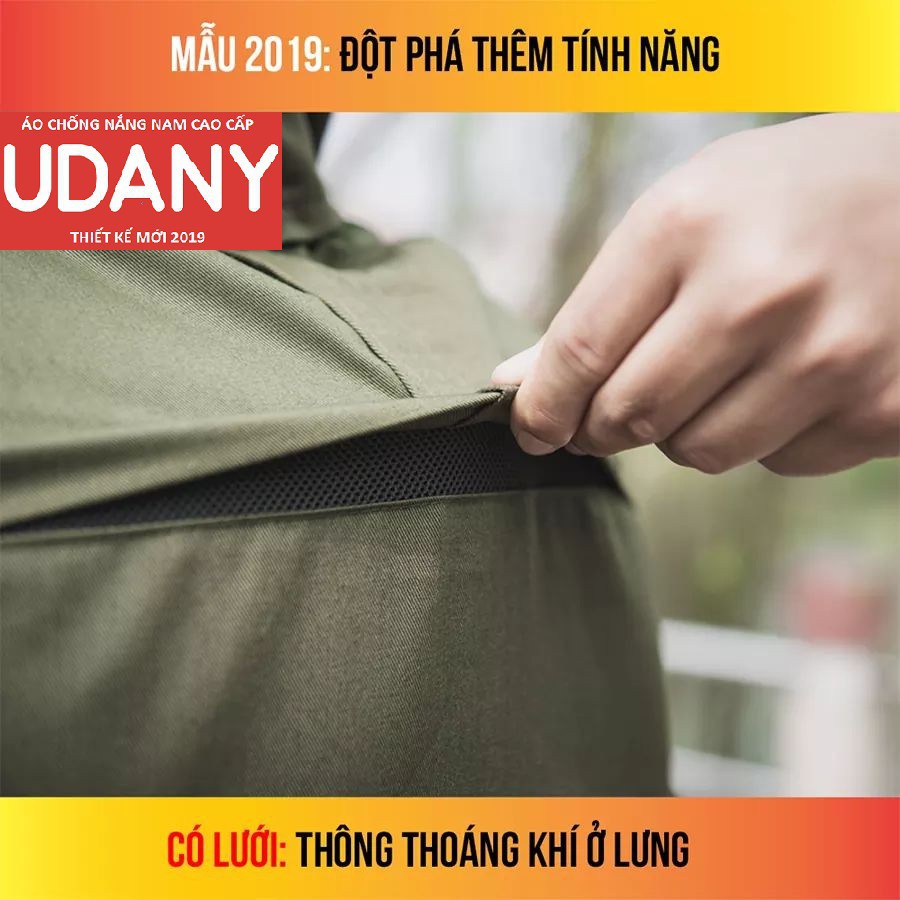 [HÀNG CHÍNH HÃNG] Áo chống nắng nam UDNY thoáng khí sau lưng túi bên trong chất kaki cực mát chống tia UV50 | BigBuy360 - bigbuy360.vn