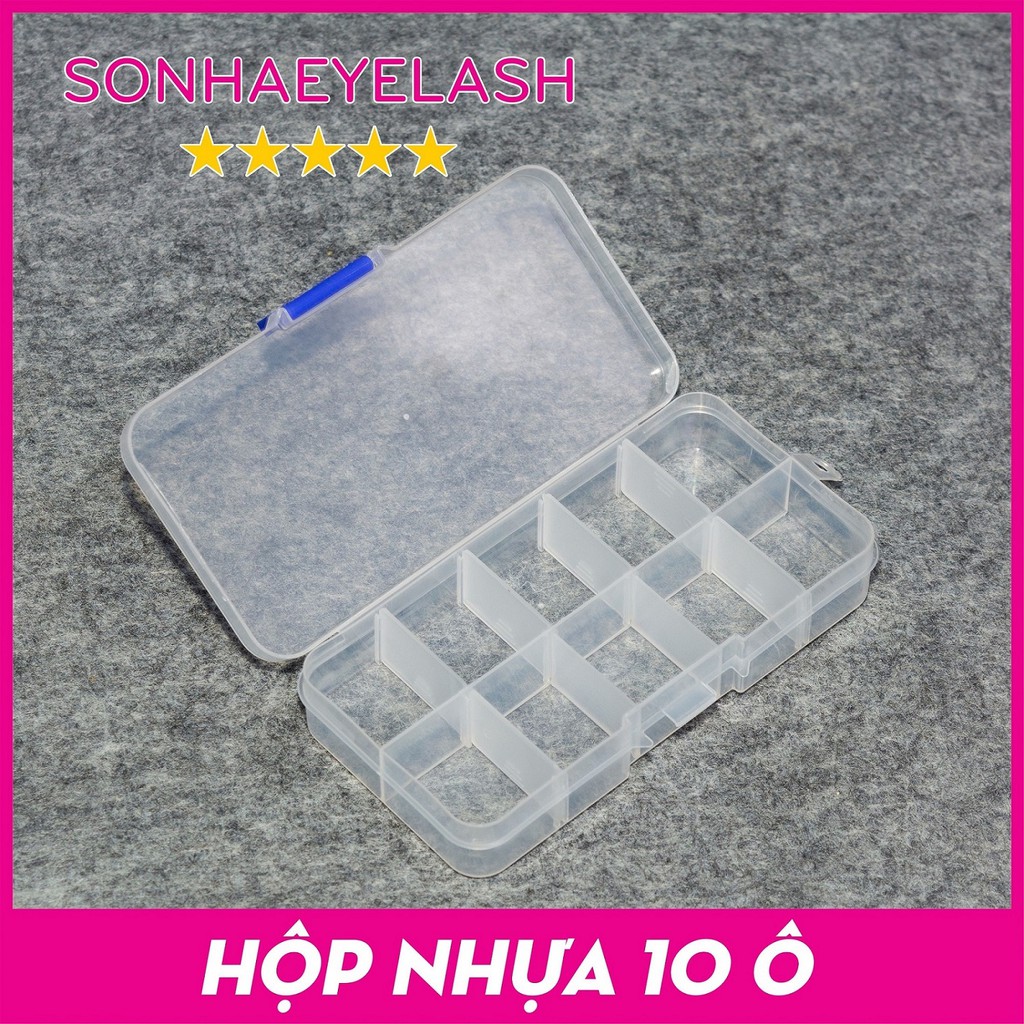 Hộp nhựa 10 ô đựng đồ, phụ kiện nối mi
