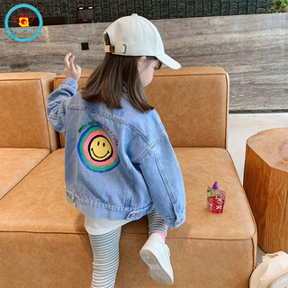 Áo khoác denim IQ ANGEL dáng rộng thời trang cá tính cho bé gái