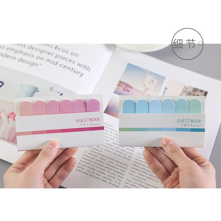 Giấy ghi chú Set 6 ô đánh dấu trang nhiều màu, giấy note 120 tờ