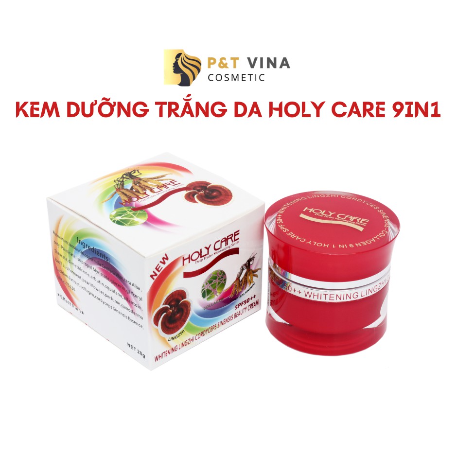 [Tặng Gel Tẩy Tế Bào Chết Holy Care] Kem Dưỡng Trắng Da Cao Cấp Holy Care 9in1 Tinh Chất Đông Trùng Hạ Thảo 20g