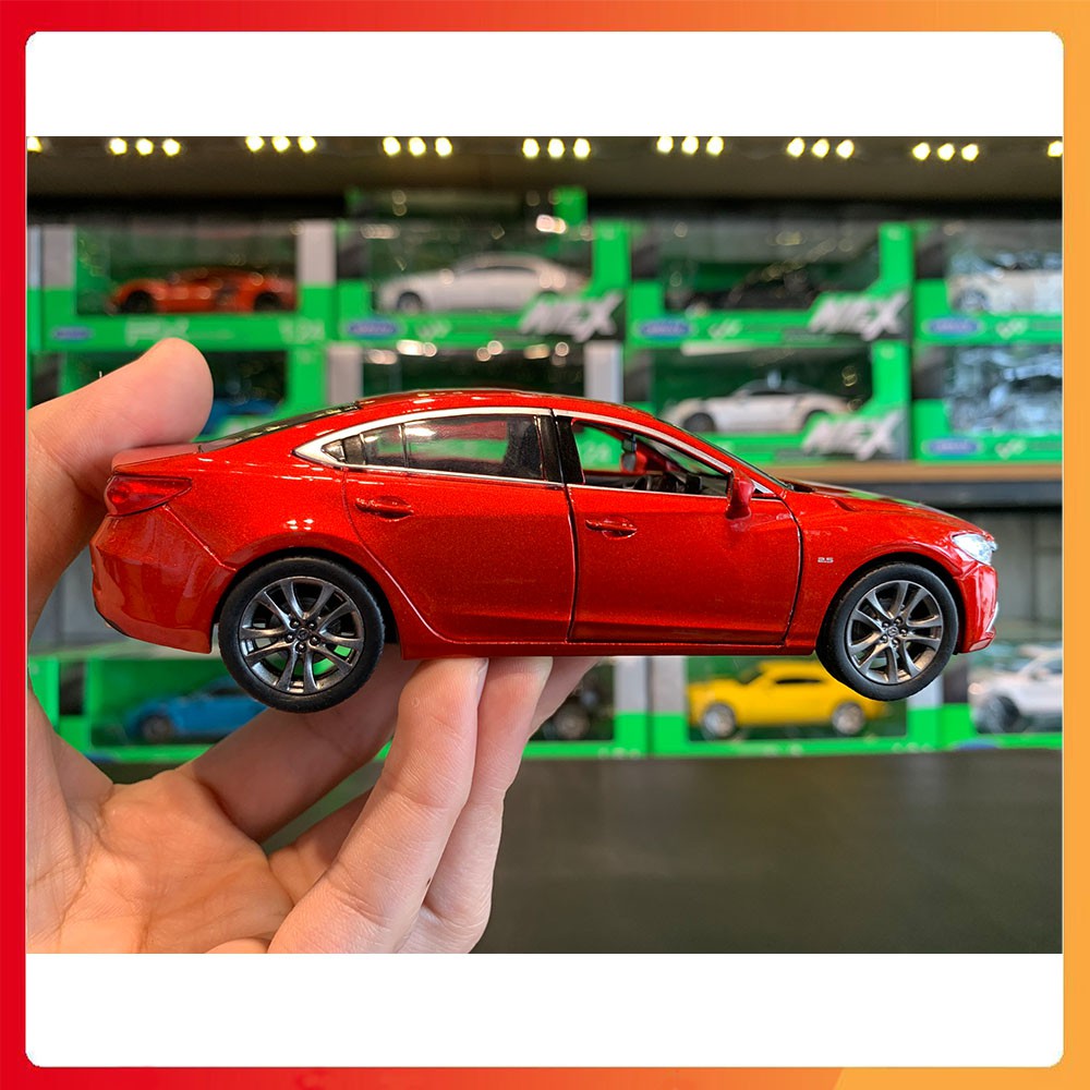 Mô hình xe Mazda 6 tỉ lệ 1:32 ATENZA màu đỏ (Fullbox, có hộp meca và đế)