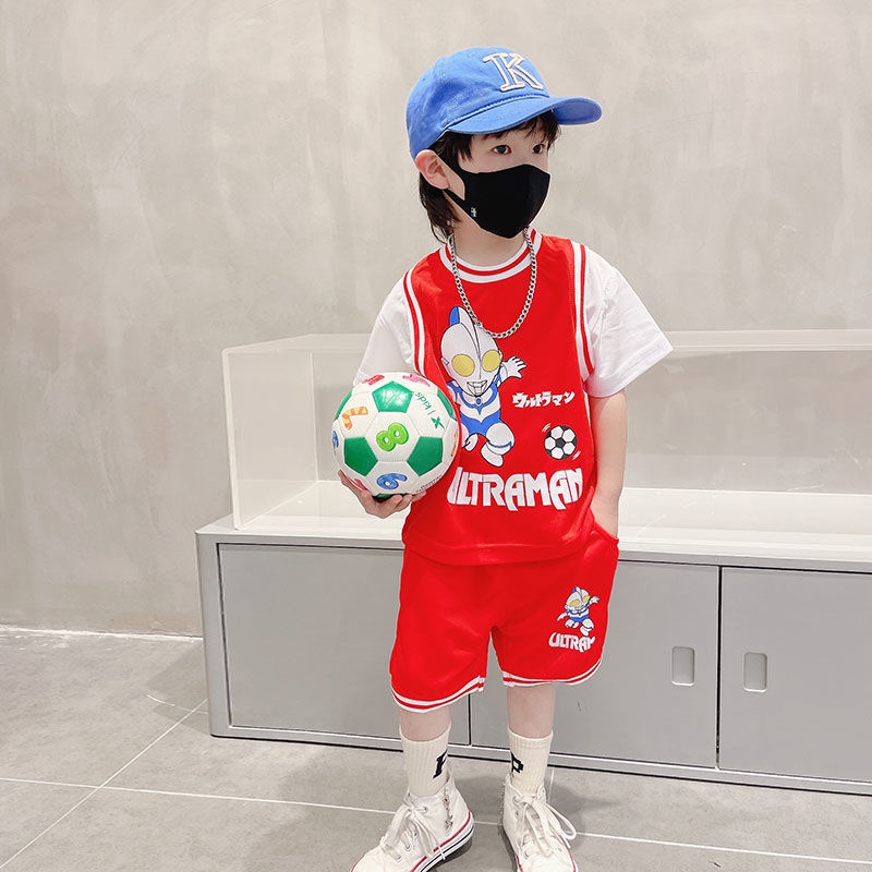 Bộ Đồ 2 Món Tay Ngắn In Hình Ultraman Thời Trang Mùa Hè Cho Bé Từ 3-4 - 5-6 - 7-8 - 9-10 - 11-12 Tuổi
