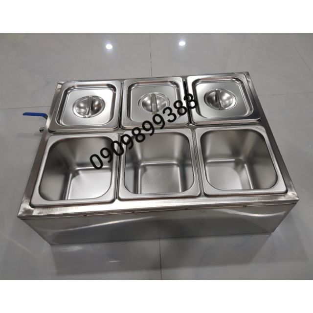 combo đựng topping bằng inox thùng giữ lạnh và khay inox 304