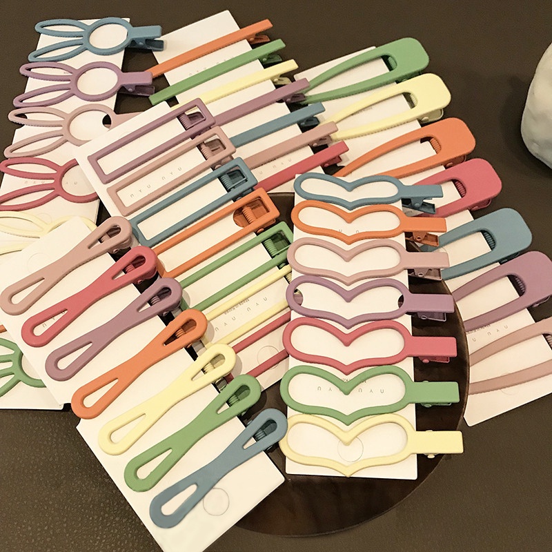 Set 7 Kẹp Tóc Nữ Màu Sắc Ngọt Ngào Đơn Giản Thời Trang
