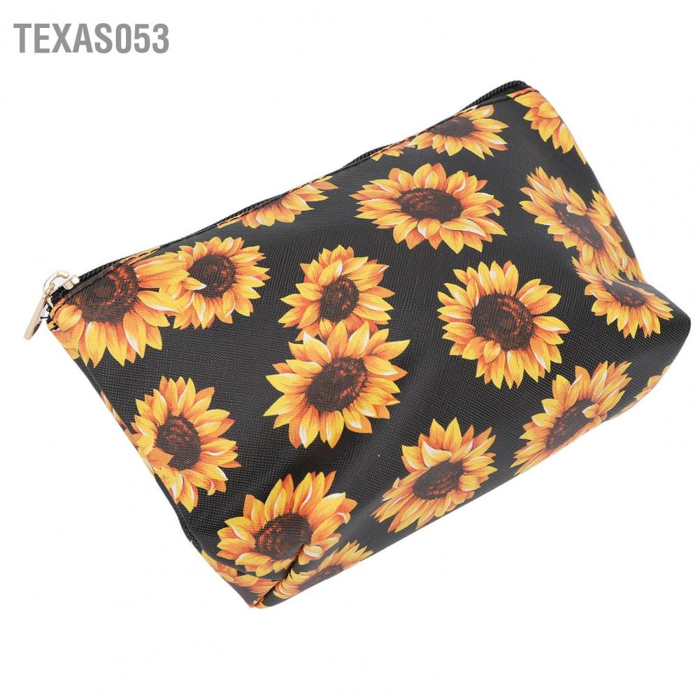 [Hàng mới về] Set 3 túi hướng dương dây kéo vàng đựng đồ vệ sinh mỹ phẩm du lịch không thấm nước