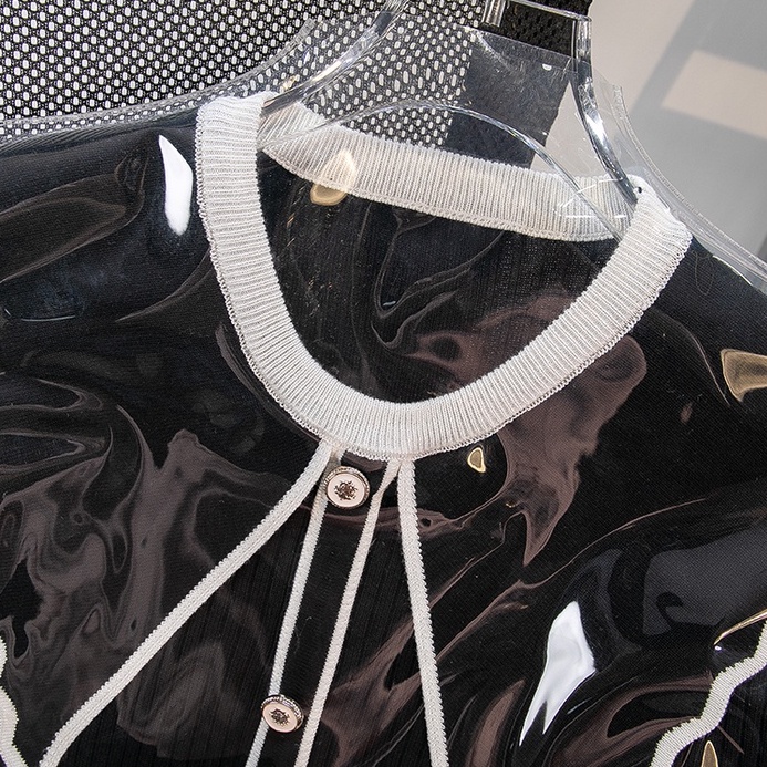 Áo cardigan ZHELIHANGFEI len tay dài cổ búp bê dáng ngắn thanh lịch thời trang dành cho nữ