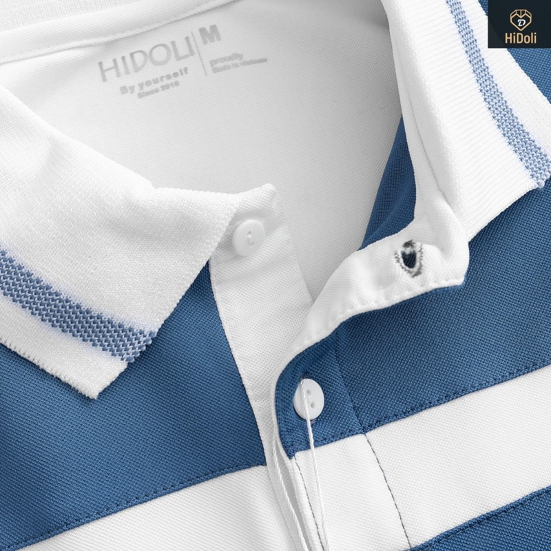 Áo polo cá sấu HIDOLI Chính Hãng, phối màu thêu tay trẻ trung